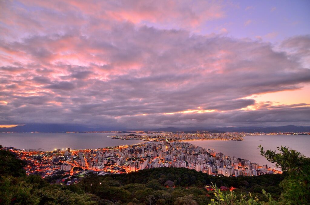 View from Morro da Cruz, Florianopolis, SC, Brasil.